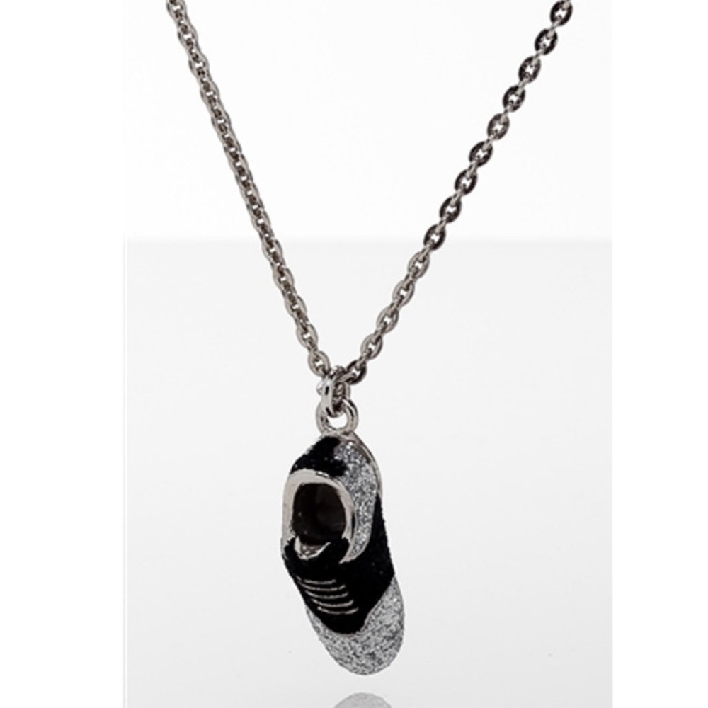 Navika Diamond Dusted Golf Shoe Pendant -‎ Black Onyx
